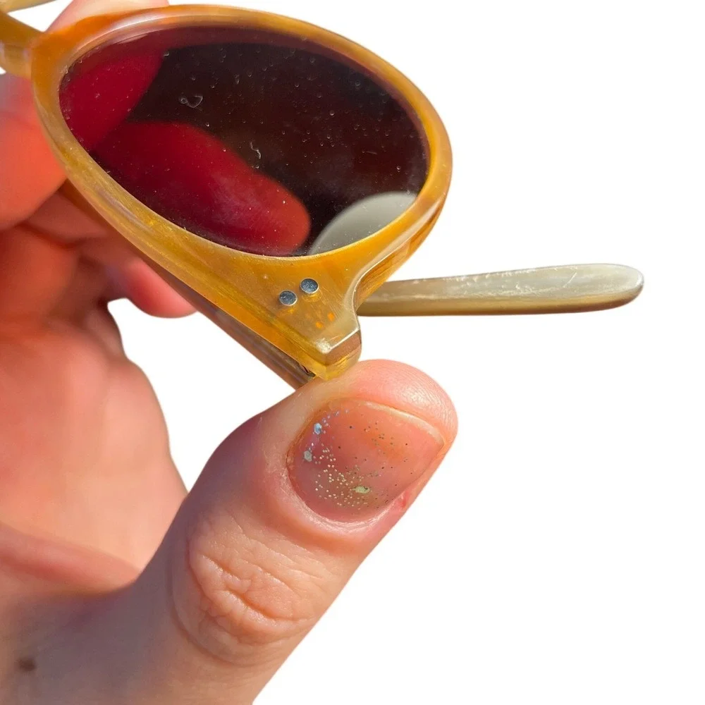 Oliver Peoples Genuine Buffalo Horn Sunglasses O'Malley 904 Round Hand Made